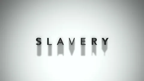 Slavery opening title matte black writing placed on a white base layer 動画素材 301837178