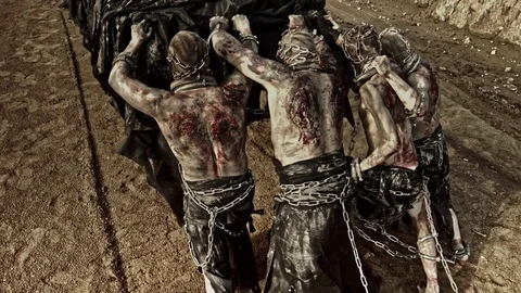 Slaves in chains. Stock Footage 84090416