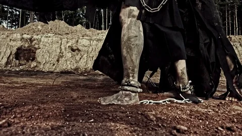 Slaves in chains. Stock Footage 84092782