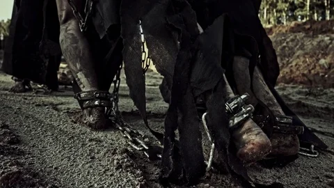 Slaves in chains. Stock Footage 84094971