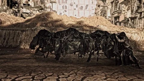 Slaves in chains. Stock Footage 96237080