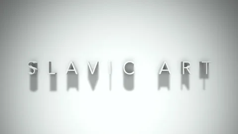 Slavic art 3D title animation with shadows on a white background Stock Footage 296985354