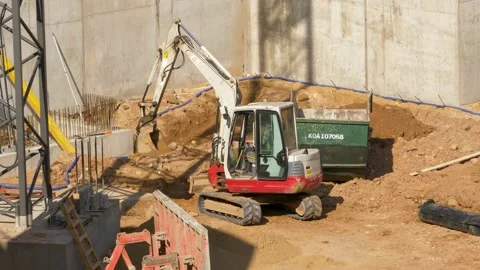 Slavic man working in construction site. Male smoking in his work place instead Stock Footage 132124049