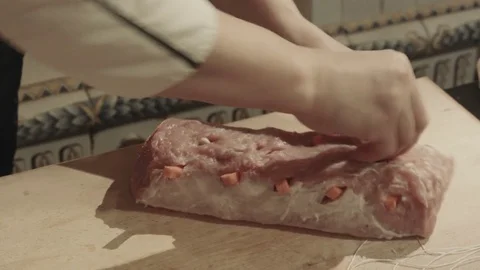 Slavic meat recipe Stock Footage 81328409