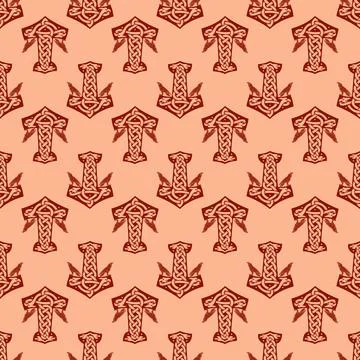 Slavic texture from amulets. For fabric, paper, web and more. Stock Illustration