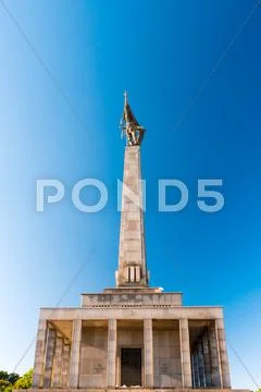 Slavin - memorial monument and cemetery for Soviet Army soldiers Stock Photos