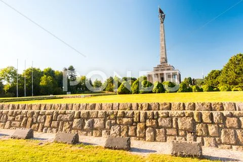 Slavin - memorial monument and cemetery for Soviet Army soldiers Stock Photos