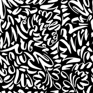 Slavonic Calligraphy style Seamless Pattern Stock Illustration