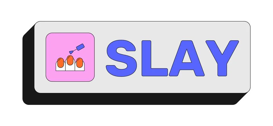 Slay rectangular UI web button 스톡 일러스트