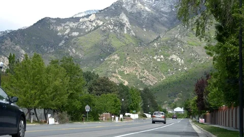 SLC road and mountain Vídeos de archivo 89854625