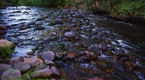 Сlear water of the mountain river Stock Footage 46499002
