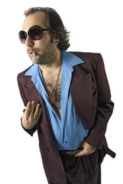 Sleazy guy with sunglasses Stock Photos