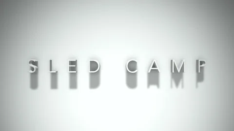 Sled Camp 3D title animation with shadows on a white background Stock Footage 296685657