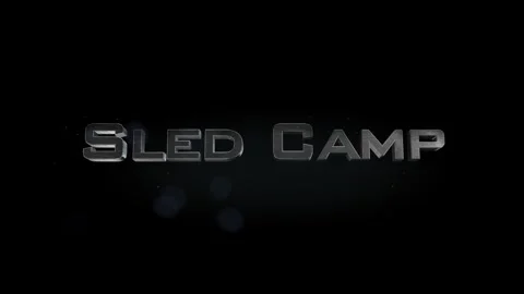 Sled Camp title 3D metal text on black alpha channel background Stock Footage 301266751