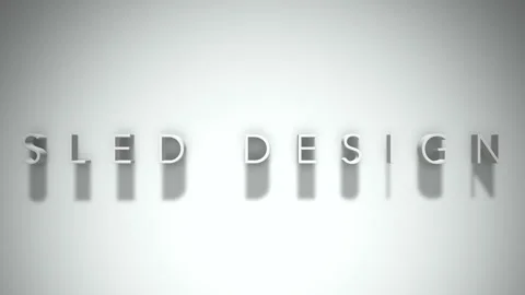 Sled Design 3D title animation with shadows on a white background Stock Footage 296685775