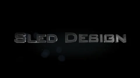 Sled Design title 3D metal text on black alpha channel background Stock Footage 301266777