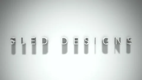 Sled designs 3D title animation white text on a white background Stock Footage 299375224