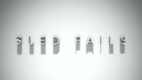 Sled Fails 3D title animation with shadows on a white background Stock Footage 296685756