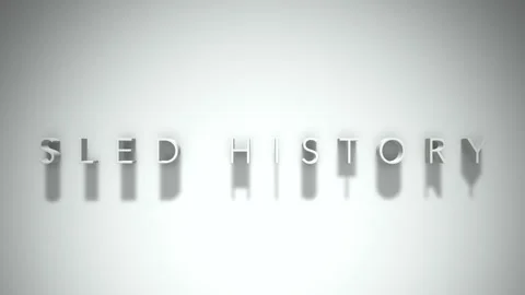 Sled history 3D title animation white text on a white background Stock Footage 299375225