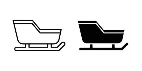 Sled icon in black and white. vector icon pack for websites 스톡 일러스트