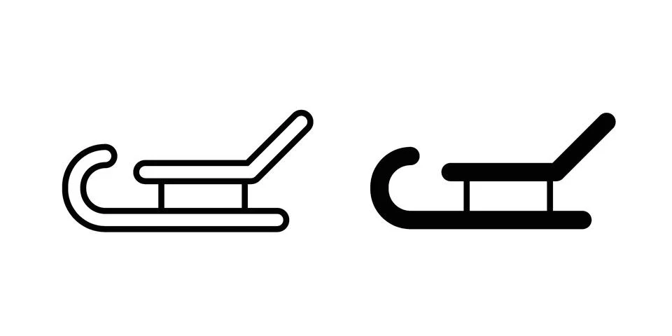 Sled icon black vector isolated on white 스톡 일러스트