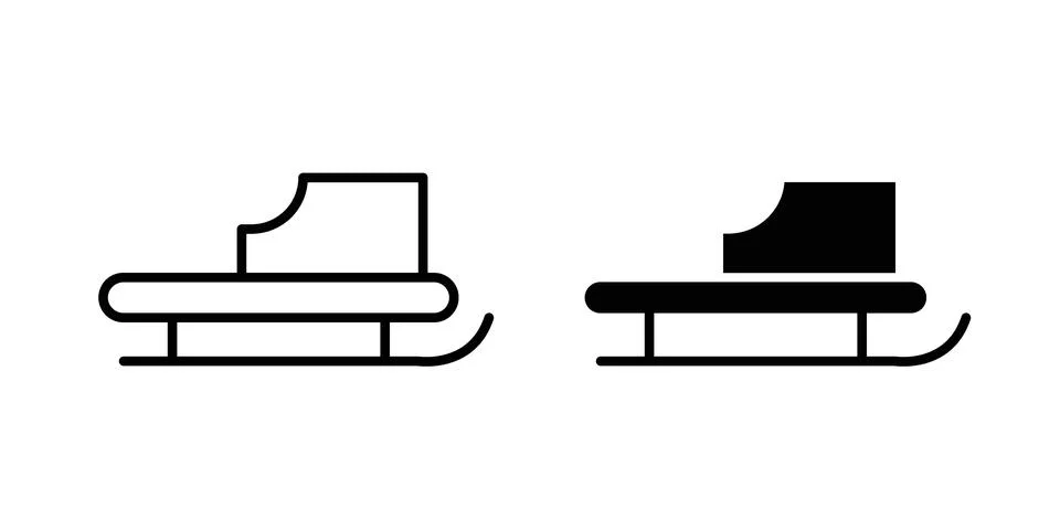 Sled icon design. Simple Vector illustrations.. 스톡 일러스트