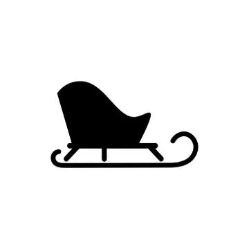 Sled icon. Flat vector illustration of a Christmas sleigh on a white background Stock Illustration