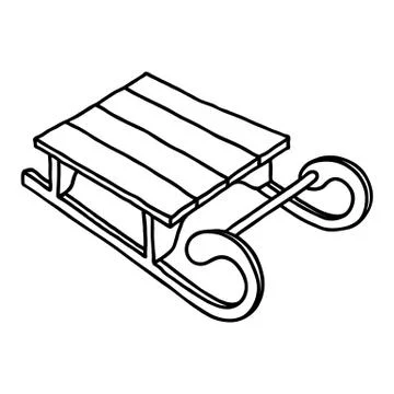 Sled icon. Hand-drawn vector illustration on white background Stock Illustration