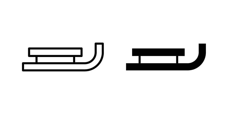 Sled icon set. Vector EPS 10 스톡 일러스트