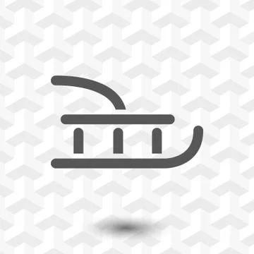 Sled icon stock vector illustration flat design Stock Illustration
