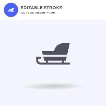 Sled icon vector, filled flat sign, solid pictogram isolated on white, logo Illustrazione stock
