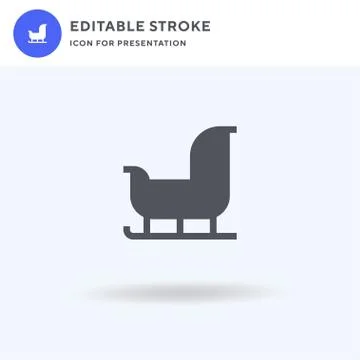 Sled icon vector, filled flat sign, solid pictogram isolated on white, logo イラスト素材