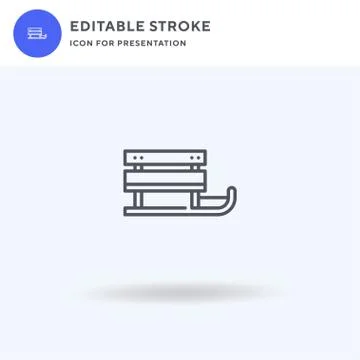 Sled icon vector, filled flat sign, solid pictogram isolated on white, logo 스톡 일러스트