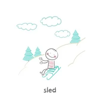 Sled Stock Illustration