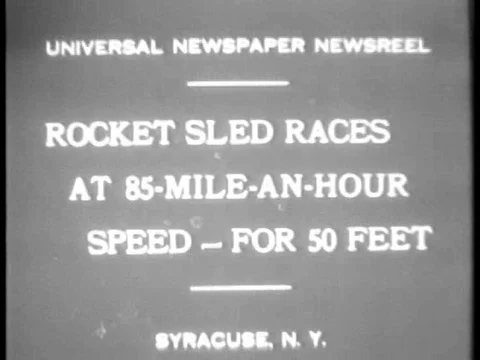 A sled loaded with dynamite is detonated in Syracuse, New York, propelling the Stock Footage 75768266
