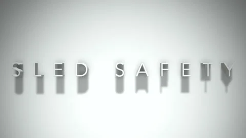 Sled Safety 3D title animation with shadows on a white background Stock Footage 296685795