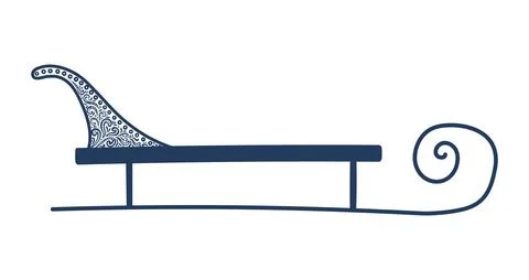 Sled, sledge, sleigh isolated Stock Illustration