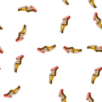 Sled training equipment isometric icon seamless pattern Stock Illustration