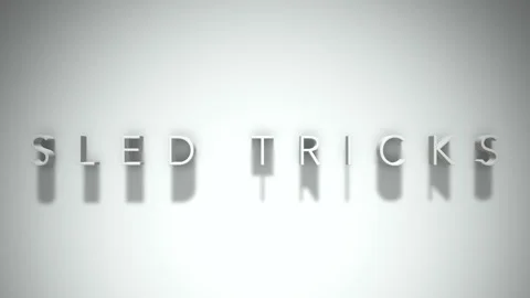 Sled Tricks 3D title animation with shadows on a white background Stock Footage 296685788