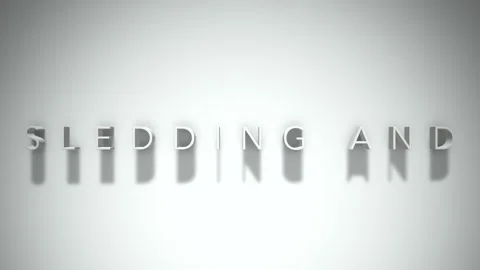 Sledding and 3D title animation white text on a white background Stock Footage 299375216