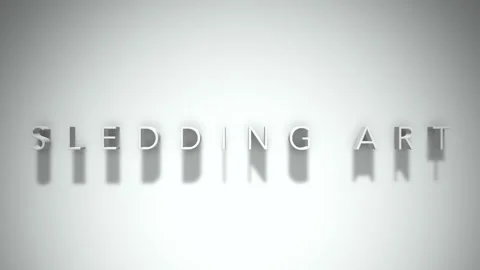 Sledding art 3D title animation white text on a white background Stock Footage 299375222
