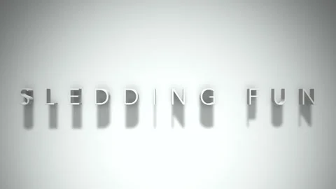 Sledding fun 3D title animation with shadows on a white background Stock Footage 297857060