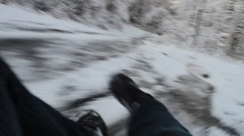 Sledding Fun Stock Footage 44561783