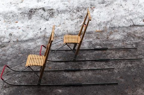 Sledding on ice. Stock Photos