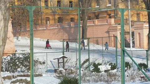 Sledding in Izmail. Stock Footage 59795537