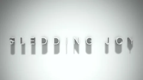 Sledding joy 3D title animation with shadows on a white background Stock Footage 298006232