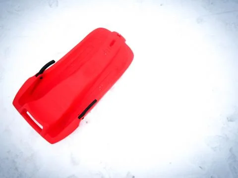 Sledding in the snow 스톡 사진