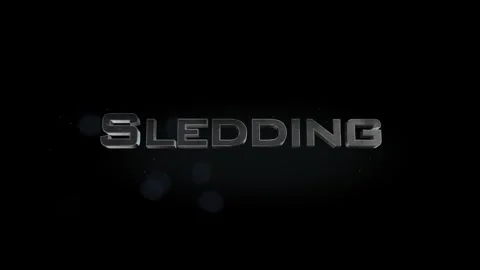 Sledding title 3D metal text on black alpha channel background Stock Footage 301266772