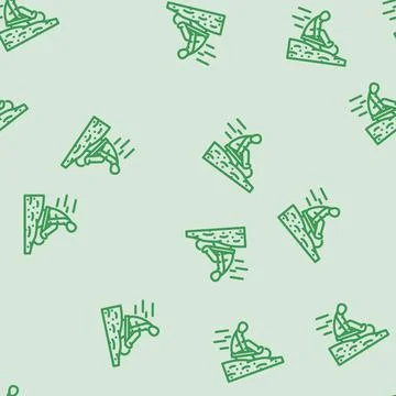 Sledding winter line vector seamless pattern 库存插图
