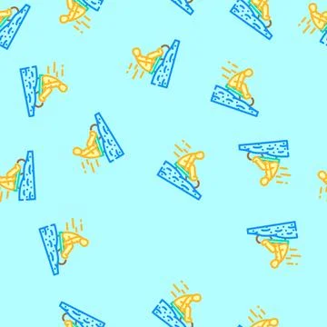 Sledding winter vector seamless pattern Stock Illustration